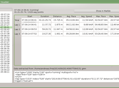 Main window showing available data and details of one file