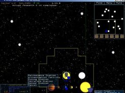 Main screen with popup menu for planet commands