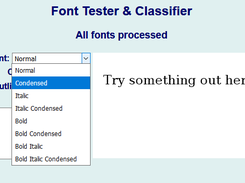 Fotn  variants in a dropdown menu
