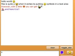 example of the flex smiley text area