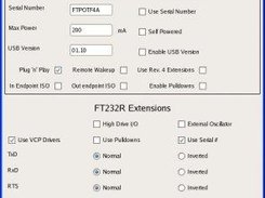 The main screen, showing my FT232R device