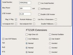 The main screen, showing my FT232R device