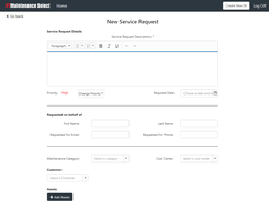 FTMaintenance Select Service Request Form