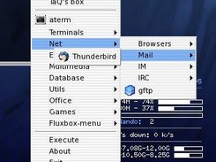 Fluxbox tray menu in action