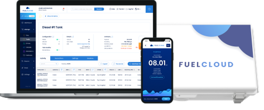 An overview of FuelCloud's components - software, hardware, and mobile app