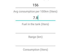 Typing on FuelInTheTank App