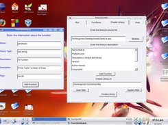 The "Create Library" tab and the FunctionInput dialog