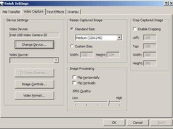 Video capture settings dialog