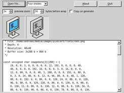 img2c has created C-code of the image data, ready to use.