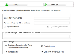 G Security Desktop Locker Settings