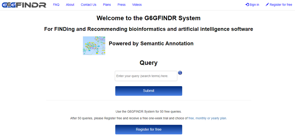 G6GFINDR System Screenshot 1