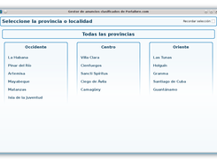 Pantalla inicial - Selección de la provincia