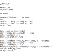 Example fitting function