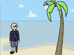 Several sprites on a background.