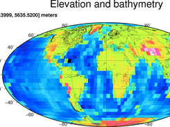 Mollweide projection - topography