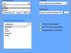 HTML Export Optionen