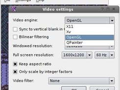 Gambatte Qt video settings dialog on Linux