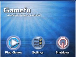 The main menu, shown upon opening Gamefu.