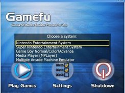 Gamefu's system selection list.