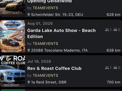 GarageApp Events