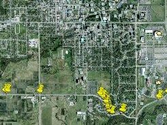 The resulting data in Google Earth without ESSIDs.