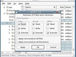 Screenshot showing first attempts at a permissions dialog.