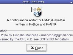 About window for MdirConfig.