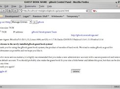 gBook 1.0.1 control panel - managing entries