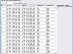 Main screen listing the GC cycles