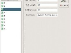 gCncCam Tool Dialog