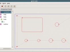 gCncCam shows a DXF-Drawing with connection and tool path