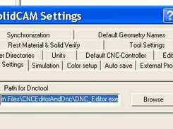 2. Enter Path to DNC Tool, intergrates with SolidCAM