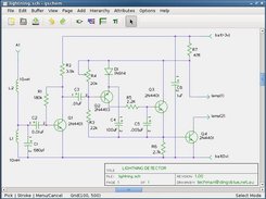 gschem: Editing a schematic (Alternative light color scheme)