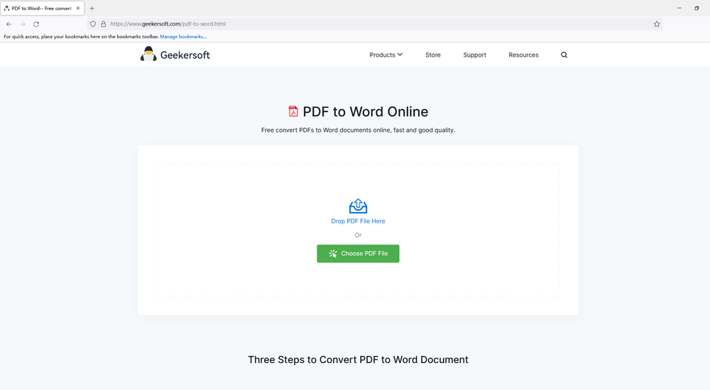 Geekersoft PDF to Word Online Screenshot 1