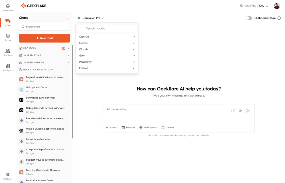 Chat interface