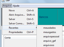 Menu Arquivo