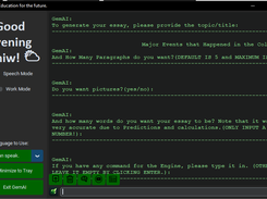 GemAI Asking the User Questions about their Document Essay in order to generate it according to their Requirements.