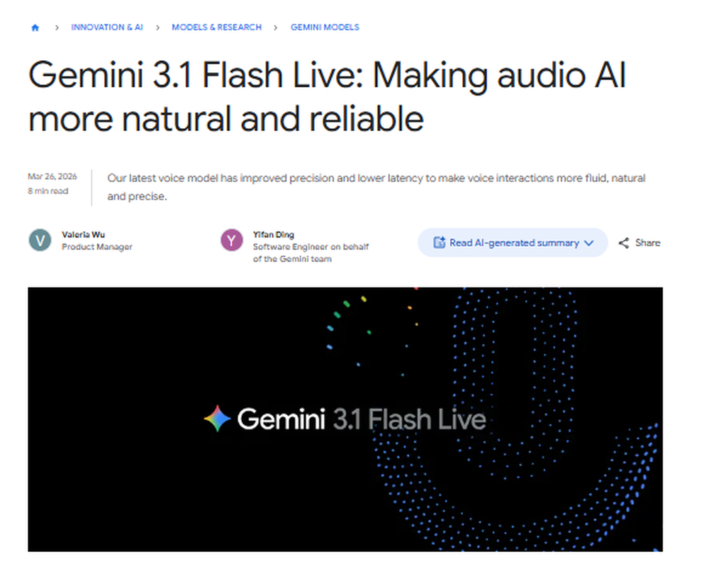 Gemini 3.1 Flash Live Screenshot 1