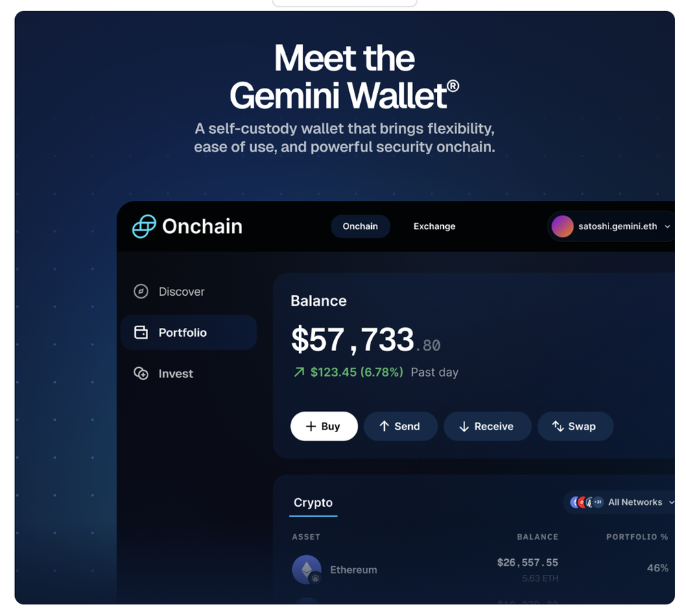 Gemini Wallet Screenshot 1