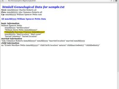 html genealogy data