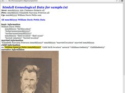 html genealogy data with image