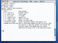 Help screen of genedc-0.1.3-devel on Mac OS X