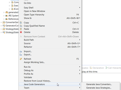 Sub menu in Package Explorer