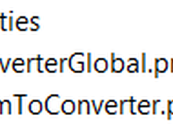 Properties folder for Converter Generator (similar for other generators)
