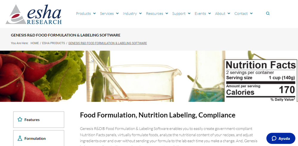 Genesis R&D Food Labeling Screenshot 1