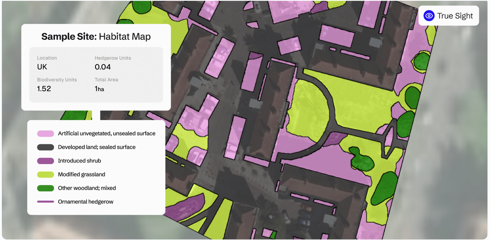 Gentian True Sight BNG habitat map