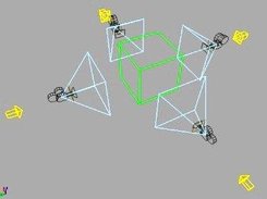 3DSMax: Four camera views before export into GeoCast