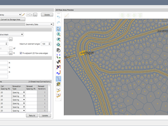 In addition to HEC-RAS’ default rectangular (structured) 2D computational mesh, the software can create an adaptive 2D mesh to better represent more complicated 2D flow conditions and structures. The software will automatically refine the 2D mesh where required, such as at a roadway crossing bridge opening.