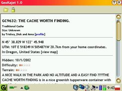 Viewing cache description (top)