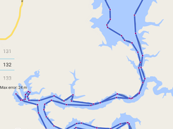 Route with 25m error allowed